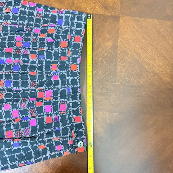 vtg Jaeger Womens Pleated Wool Skirt Size 8 Black pink purple Geometric Pattern - Picture 8 of 8